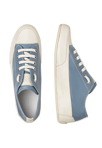 Candice Cooper Rock S-Sneakers aus Leder in Vintage-Optik-Weiß, Weiß-Hellblau 34